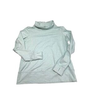 Gaiam Green High Neck Long Sleeve Soft Pullover Yoga Lounge Top Women Sz L Nice